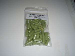 50 Wheatgrass Herbal Capsules Pills Tablets 500 mg  