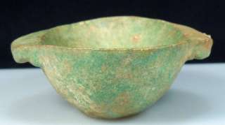 Ancient Han Dynasty Pottery 206 BCE 220 CE   Green Glazed Wine Cup 