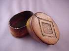 antique horn and carved wood oval snuff box circa 1780