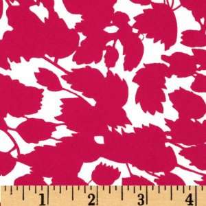   Chine Leaves Fuchsia/White Fabric By The Yard Arts, Crafts & Sewing