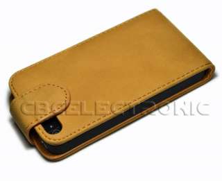 New Flip Leather Hard Case Cover for iPhone 4 4G Brown  