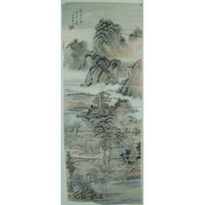  one Signed Scroll Painting by Wang BoMin (1924 
