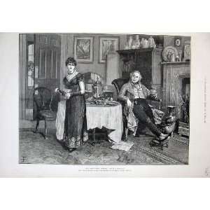  1883 Man Chair Fire Lady Servant Table Tea Glindoni Art 