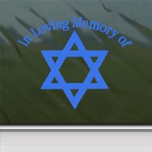  In Loving Memory Star David Blue Decal Window Blue Sticker 