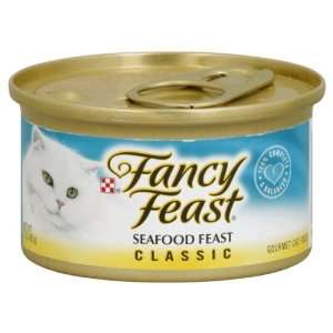 Fancy Feast Cat Food, Gourmet, Classic, Seafood Feast, 3 Oz, (Pack of 