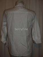   Size 1/M/Medium White No Iron 3/4 Cuffed Sleeve Blouse Shirt Top