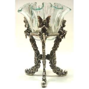  5½ Inch Tall 3 Angels Tripod   Fluted Glass Votive Candle 