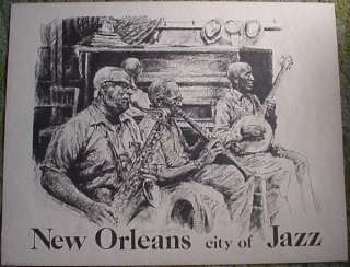 New Orleans City of Jazz Print,Pencil Numbered, titled  