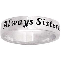 Sterling Silver Sisters Sentiment Ring  