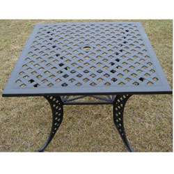 Thatched Square Cast Aluminum 36 in. Patio Dining Table   