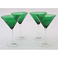 Certified International Green 12 oz Martini Glasses (Set of 8)