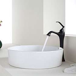   Round Ceramic Sink and Ventus Faucet Oil Rubbed Bronze  