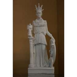 White Bonded Marble Athena Varvakeion Replica Statue  