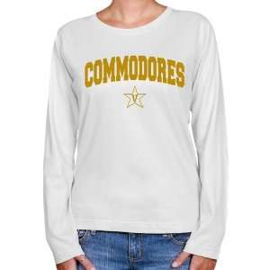 Vanderbilt Commodores Ladies White Logo Arch Long Sleeve Classic Fit T 