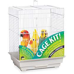 Prevue Pet Products Square Roof Bird Cage Kit White 91320   