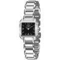 Tissot Womens T Trend T Wave Stainless Steel Black Face Watch