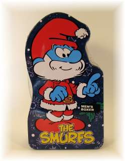 THE SMURFS CHRISTMAS MENS BOXER SHORTS NEW IN TIN XL  