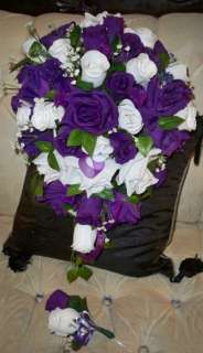 Silk Bridal Bouquet and Groom Boutonniere Special  