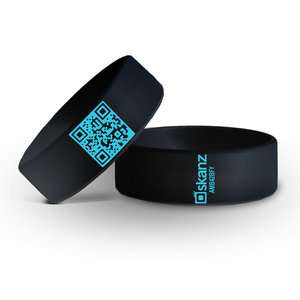   Bands Silicone Braclet   Black/Turquoise   S/M, from Brookstone  