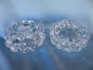   Crystal Raspberry Votive Candle Holders signed Two PiecesL@@K  