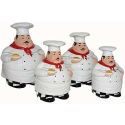 Plump Chef 4 piece Kitchen Canister Set  