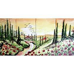 Landscape Tuscany View 8 tile Ceramic Wall Mural  