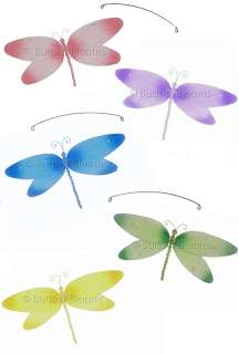   CRYSTAL girls room 7 DRAGONFLY MOBILE ceiling nursery decorations