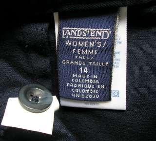 LANDS END 14 STRETCH CIGARETTE TWILL PANTS NAVY NWT $78  