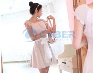 Korea Womens Off Shoulder Lace Mini Dress Clubwear Lady  