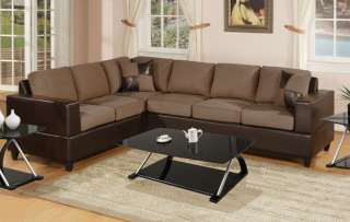 Pc SECTIONAL SECTIONALS MICROFIBER w FAUX LEATHER SOFA and LOVESEAT 