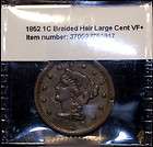 1852 1C Braided Hair Large Cent VF+   VF++ in a Safety Flip with a 