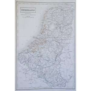  Black Map of the Netherlands and Belgium (1846)