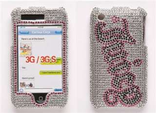   iPhone 3 3g 3gs case Rhinestone Crystal Bling Cover bumper Luxe  