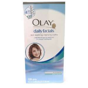 Olay Daily Facials Skin Soothing Cleansing Cloths for Sensitive Skin 