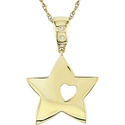 10k Yellow Gold Diamond Accent Star Necklace  