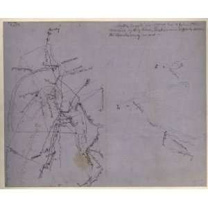  Civil War Map Rough sketch of the Rich Mountain battle 