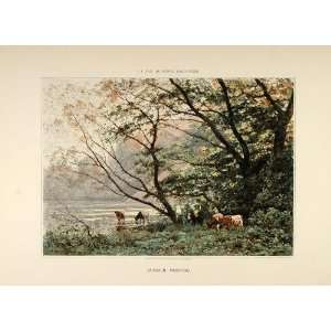  1896 Print Dutch Summer Landscape Cows Julius Bakhuyzen 