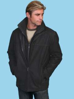 Scully Mens #305 Black Zip Front Vintage Leather Jacket  