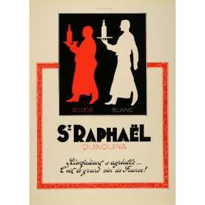  1936 French Ad St. Raphael Quinquina Wine Lithograph 