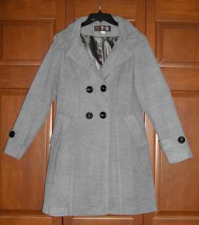   Winter Hooded Wool Coat Jacket gray NWT size 6 to 8 medium  