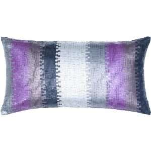  Black and Purple Cotton Decorative Accent Pillow   Set of 