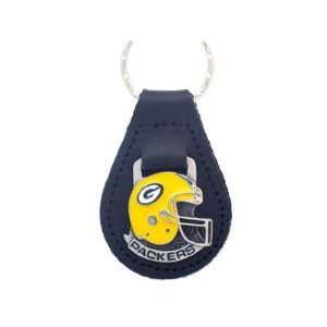  GREEN BAY PACKERS OFFICIAL LOGO LEATHER KEYCHAIN 