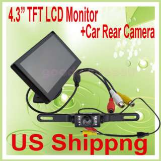 TFT LCD Rear view Monitor + Night Vision Car Backup Camera US 