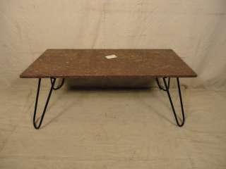 Vintage Modern Marble Top Coffee Table w/ Iron Base (02549)n  