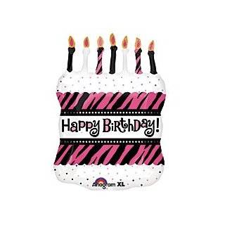  FABULOUS BIRTHDAY PARTY Zebra Stripe Cake Balloons 
