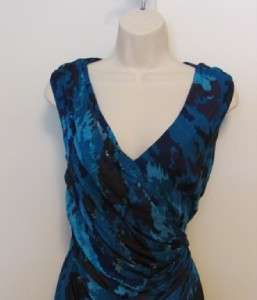 Diane von Furstenberg Francetta Crinkle Rose Cool dress 4 New DVF blue 