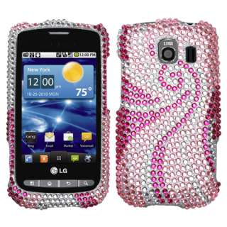 For Verizon LG VS660 Vortex Phone Phoenix Tail Crystal Bling Stone 