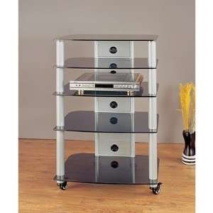  VTI 5 Shelf Mobile Audio Rack (Silver with Frosted Glass 