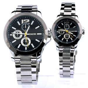 Quartz round wrist watch fashion style for mens womens a couple lovers 