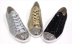 womens fashion sneakers Sequined bling shoes high quality amazing 